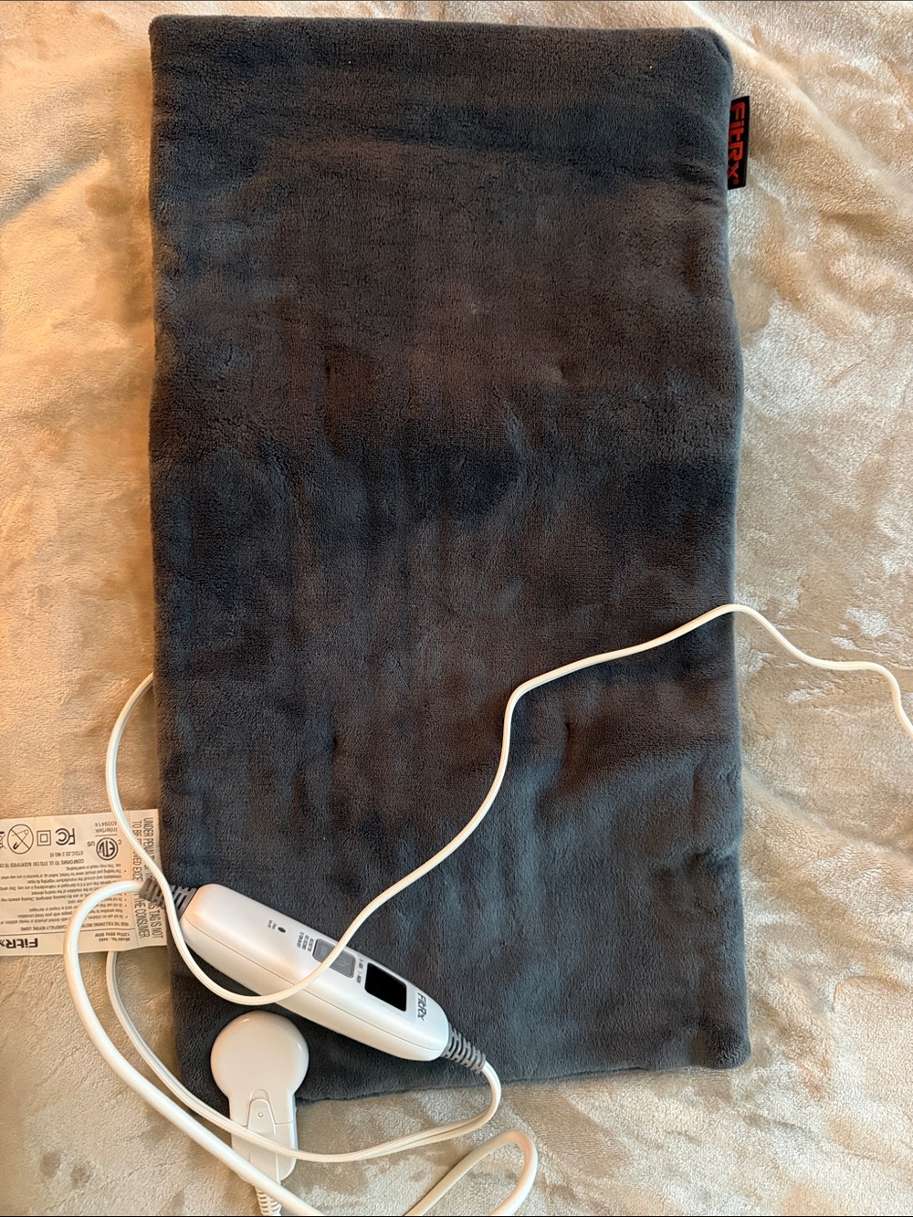 Gray Electric Heating Pad with Controller